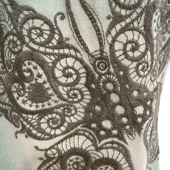 Lucky Brand Butterfly Graphic T Shirt Womens XS Boho Floral Embroidered NWT - Picture 9 of 10